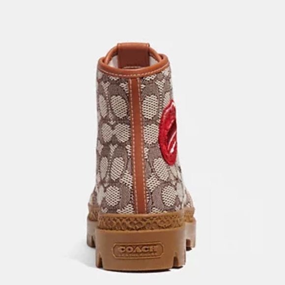 💋Coach X Tom Wesselmann Trooper Mid Top Boot In Signature Jacquard - Picture 6 of 12